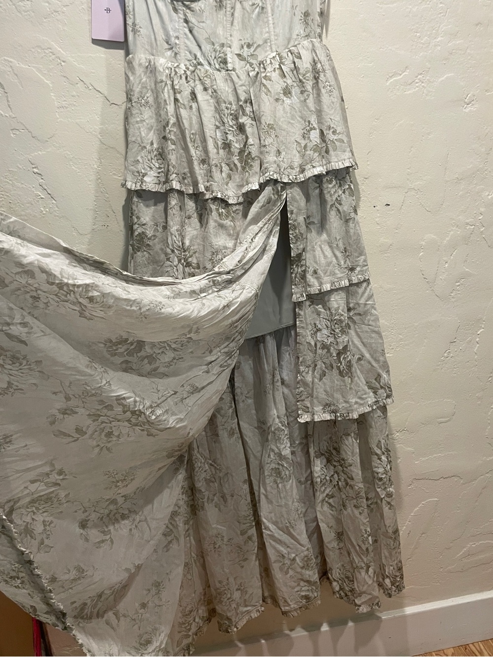 V. Chapman Sage Floral Lace-Up Maxi Dress NWT Size 12 - Picture 13 of 16